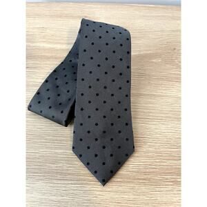 Calvin Klein Narrow Gray with Black Polka Dot Pattern Designer Silk Tie